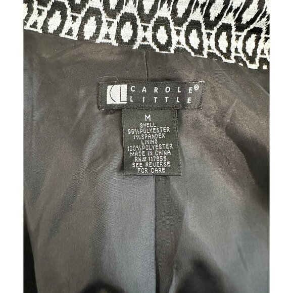 Carole Little Womens Black & White Button-Up Jacket M - Picture 5 of 10